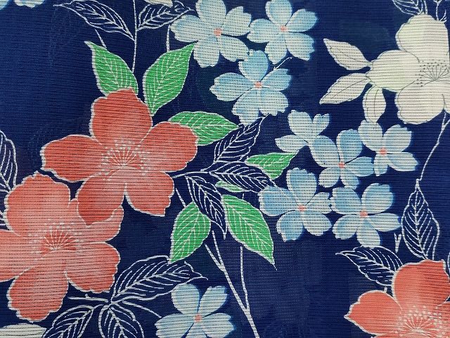 平和屋本店■夏物 小紋 絽 紗 洗える着物 まとめて20点 花柄 手描き 着用可能多数 se0057