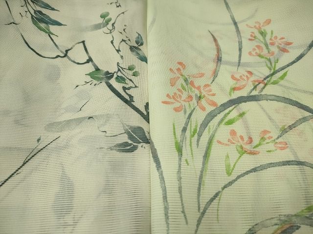 平和屋本店■夏物 小紋 絽 紗 洗える着物 まとめて20点 花柄 手描き 着用可能多数 se0057