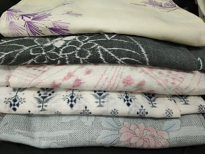 平和屋本店■夏物 小紋 絽 紗 洗える着物 まとめて20点 花柄 手描き 着用可能多数 se0057
