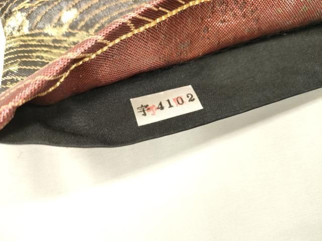 平和屋着物▼六通柄袋帯　唐織　舞蝶花文　金銀糸　正絹　逸品　DABL2126fe