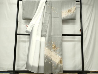 平和屋着物■訪問着　貝桶枝花文　暈し染め　金彩　正絹　逸品　CABL5797ou