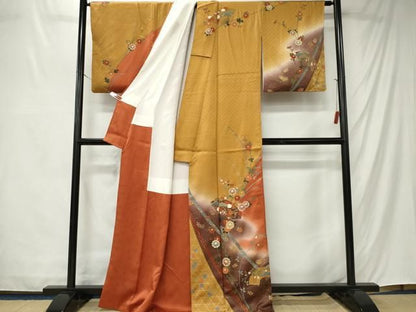平和屋着物■訪問着　立波扇面花文　暈し染め　正絹　逸品　CABL5808ou