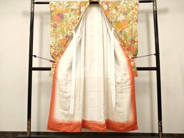 平和屋着物∵女の子　十三参り　子供　祝着　草花文　逸品　DABK5156ea
