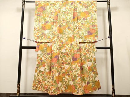 平和屋着物∵女の子　十三参り　子供　祝着　草花文　逸品　DABK5156ea