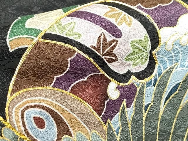平和屋着物[]お宮参り　男の子　祝着　産着　初着　のしめ　刺繍　鷹　鷲　松竹梅　暈し染め　金彩　逸品　未使用　DABK5192ea