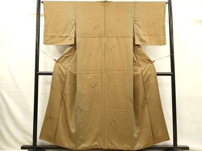 平和屋着物■上質な小紋　枝花　金彩　正絹　逸品　DABK9791cd