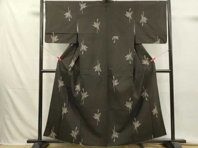 平和屋着物■本場大島紬　9マルキ　地空き　結び紐　折り鶴　正絹　逸品　未使用　DABK9812cd