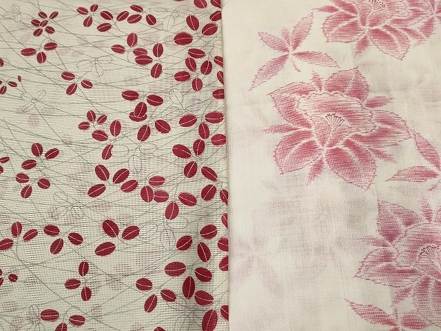平和屋本店■夏物 小紋 絽 紗 洗える着物 まとめて20点 花柄 蝶 手描き 着用可能多数 ppp0036