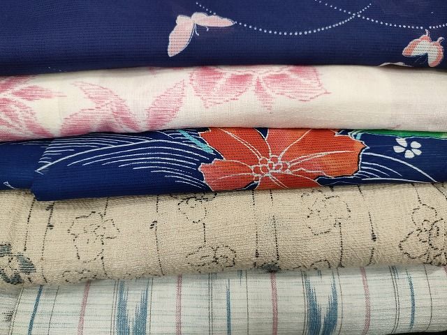 平和屋本店■夏物 小紋 絽 紗 洗える着物 まとめて20点 花柄 蝶 手描き 着用可能多数 ppp0036