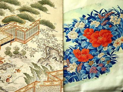 平和屋本店■名古屋帯 まとめて100点 風景 更紗 花柄 手描き 駒刺繍 刺繍 金銀糸 など 着用可能多数 未使用品あり 全て正絹 se4250