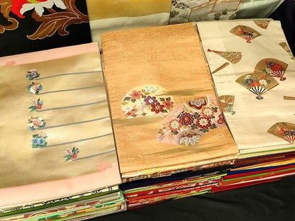 平和屋本店■名古屋帯 まとめて100点 風景 更紗 花柄 手描き 駒刺繍 刺繍 金銀糸 など 着用可能多数 未使用品あり 全て正絹 se4250