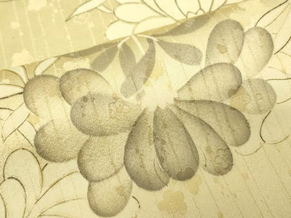 平和屋着物▽上質な小紋　単衣　手描き　草花文　正絹　逸品　DABK9954cd