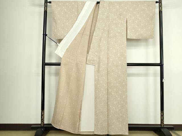 平和屋着物▽上質な小紋　単衣　花尽くし　金彩　正絹　逸品　DABK9948cd