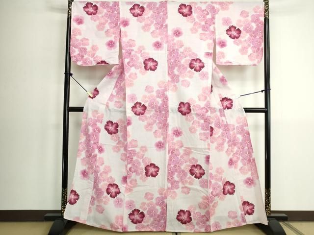 平和屋着物∴夏物　浴衣　舞花文　綿　逸品　DABK9944cd