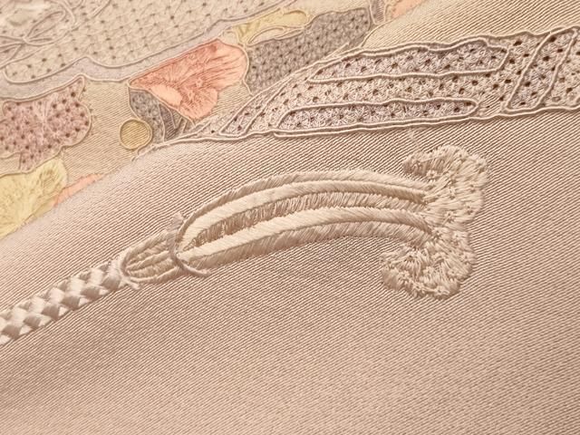 平和屋着物●中国三大刺繍　スワトウ刺繍　総刺繍　訪問着　絵巻御所車花文　正絹　逸品　CABM5279gh