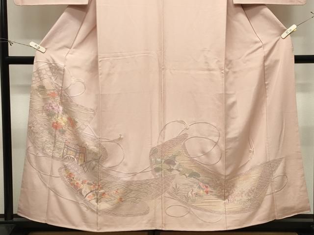 平和屋着物●中国三大刺繍　スワトウ刺繍　総刺繍　訪問着　絵巻御所車花文　正絹　逸品　CABM5279gh