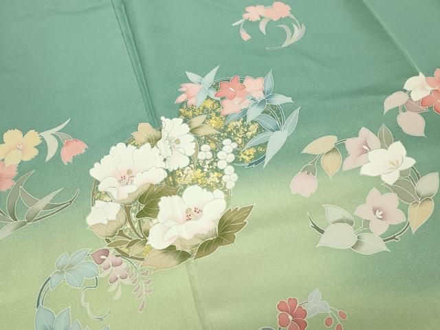 平和屋着物●訪問着　花丸文　暈し染め　金彩　正絹　逸品　CABM5292gh