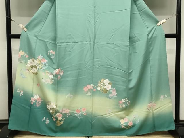 平和屋着物●訪問着　花丸文　暈し染め　金彩　正絹　逸品　CABM5292gh