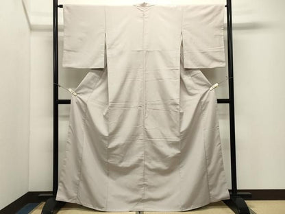 平和屋着物●上質なお召　色無地　枯野色　正絹　逸品　CABM5325gh
