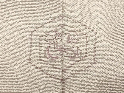 平和屋着物●上質なお召　色無地　枯野色　正絹　逸品　CABM5325gh