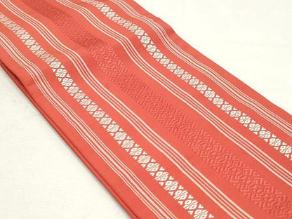 平和屋着物◎本場筑前博多織　半幅帯　献上　証紙付き　正絹　逸品　DABK8786cm