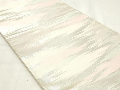 平和屋着物◎六通柄袋帯　霞文　銀糸　鈴乃屋扱い　正絹　逸品　DABK8798cm