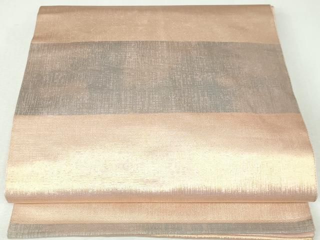 平和屋着物◎六通柄袋帯　横段文　金銀糸　正絹　逸品　DABK8783cm