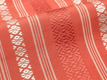 平和屋着物◎本場筑前博多織　半幅帯　献上　証紙付き　正絹　逸品　DABK8786cm