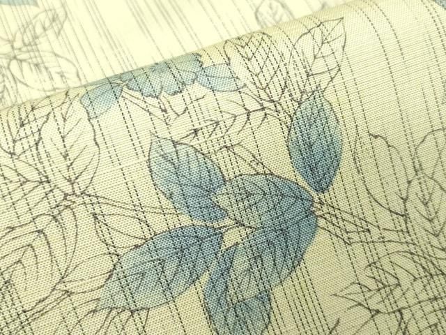 平和屋着物▽上質な紬　単衣　枝花文　正絹　逸品　DABK9970cd