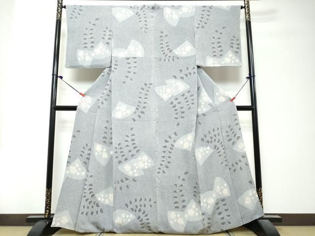 平和屋着物●上質な小紋　辻が花　鬼しぼ縮緬　正絹　逸品　DABK0894ud