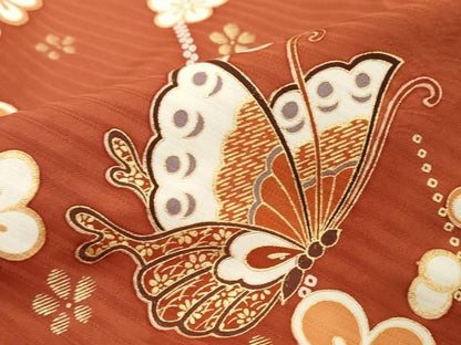 平和屋着物●豪華振袖　花蝶文　暈し染め　金彩　正絹　逸品　DABK0896ud