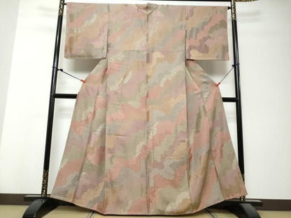 平和屋着物●上質な小紋　地紋起こし　道長草花文　正絹　逸品　未使用　DABK0872ud