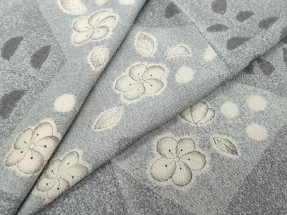 平和屋着物●上質な小紋　辻が花　鬼しぼ縮緬　正絹　逸品　DABK0894ud