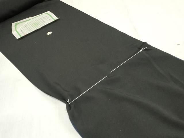 平和屋着物▼黒紋付　黒生地　反物　着尺　甲州優秀黒紋付染　藍下黒染　逸品　未使用　DABK9392zy