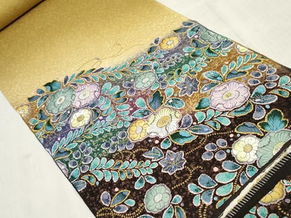 平和屋着物●付下げ　解き反物　着尺　作家物　絞り　辻が花　金彩　逸品　未使用　DABK9399zy