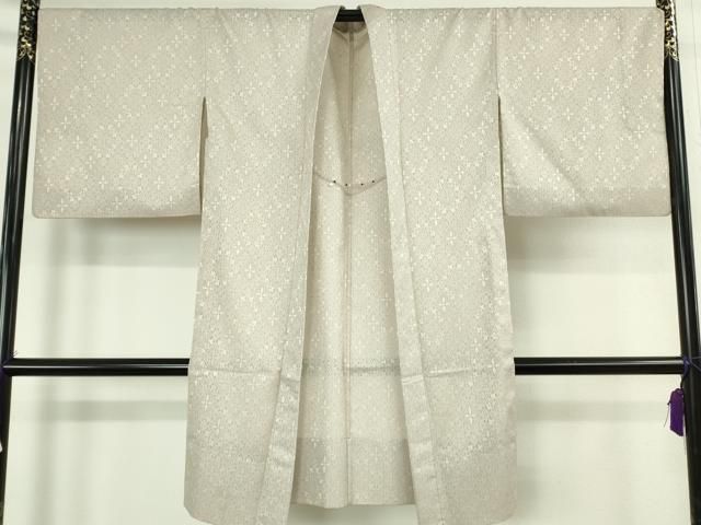 平和屋本店∞極上　長羽織　スリーシーズン　春夏秋　塵除け　菱紋紗　練色地　逸品　DZAB7513kh6