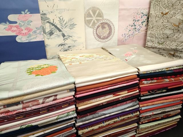 平和屋本店■名古屋帯 まとめて100点 鳥 蝶 風景 松竹梅 花柄 手描き 相良刺繍 金銀糸 など 着用可能多数 未使用品あり 全て正絹 se0062
