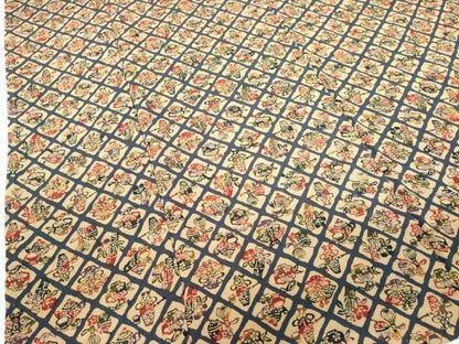 平和屋着物▽上質な小紋　単衣　型染め　茶器　鬼しぼ縮緬　正絹　逸品　DABL4062cd
