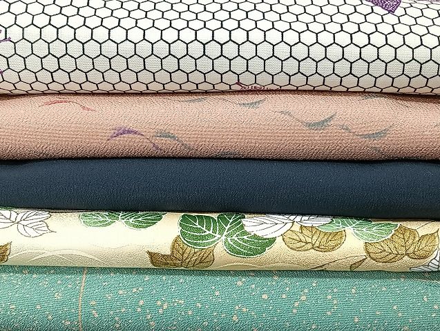 平和屋着物■着物 小紋 単衣 まとめて 20点 蝶 花柄 金彩 洗える着物 和服 ハンドメイド リメイク 生地 未使用品あり mmm1643