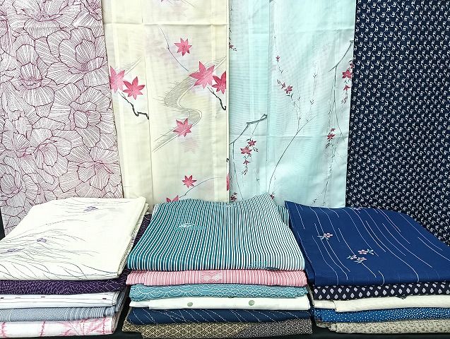 平和屋着物■夏物 小紋 絽 紗 洗える着物 まとめて20点 鹿 蝶 花柄 竜田川 暈し染め 着用可能多数 mmm1636