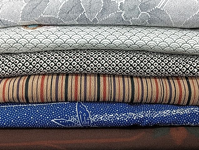 平和屋着物■着物 小紋 単衣 まとめて 20点 蝶 更紗 花柄 洗える着物 和服 ハンドメイド リメイク 生地 未使用品あり mmm1644