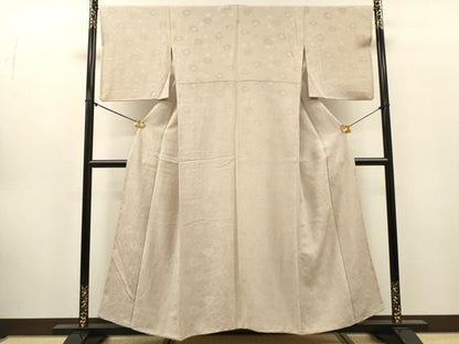 平和屋着物●上質な小紋　地紋起こし　花尽くし　正絹　逸品　DABL2268fe