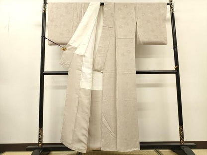平和屋着物●上質な小紋　地紋起こし　花尽くし　正絹　逸品　DABL2268fe