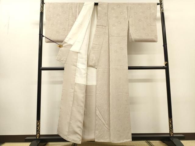 平和屋着物●上質な小紋　地紋起こし　花尽くし　正絹　逸品　DABL2268fe