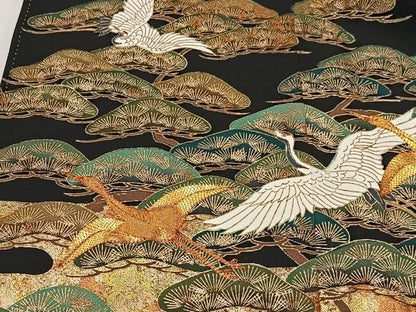 平和屋着物■豪華黒留袖　駒刺繍　流水飛鶴松文　金彩　鈴乃屋扱い　正絹　逸品　CABN9203ua