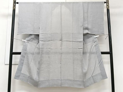 平和屋着物＊夏物　男性　長襦袢　紗　白鼠色　麻　逸品　未使用　CABN7015xi