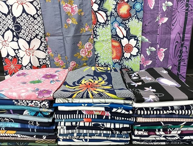 平和屋着物■浴衣 まとめて 45点 金魚 蝶 朝顔 乱菊 花柄 綿紅梅 注ぎ染め など 着用可能多数 未使用品あり mmm1656