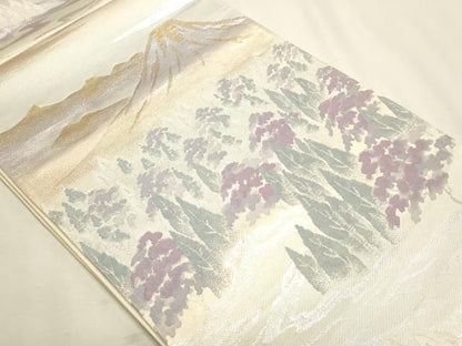 平和屋本店▼六通柄袋帯　北山　本金二重箔　正絹　逸品　DABK5840sf