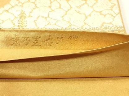 平和屋本店▼六通柄袋帯　京乃里右代錦　純銀純金箔　正絹　逸品　DABK5881sf