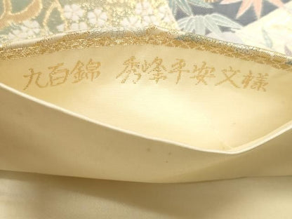 平和屋本店▼六通柄袋帯　唐織　九百錦　秀峰平安文様　24ｋ純金箔錦　正絹　逸品　DABK5885sf